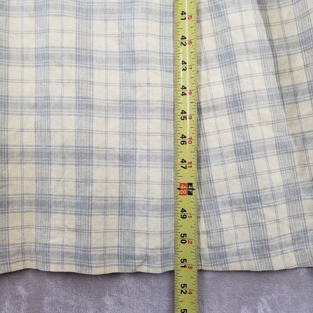 Vintage Carol Anderson Maxi Dress 6 Butter Yellow Plaid Linen Cotton USA Made - Picture 8 of 10